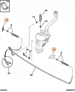 ZAŚLEPKA SPRYSKIWACZA REFLEKTORA LEWA PRAWA CITROEN C4 PICASSO OE 7414SG