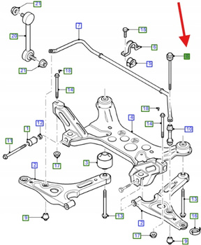 ŚRUBA MOCOWANIA DRĄŻKA STABILIZATORA TRANSIT 2000- 4755562 _ 6L34-5495-AA