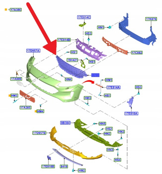 GRILL ZDERZAKA PRZÓD KUGA ESCAPE CARBON 20- 24 2471856 _ LV4B-8200-AC5YZ9