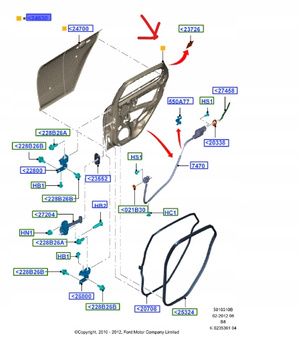 DRZWI TYLNE LEWE FORD FOCUS MK3 2011-2018 2172764 _ PBM51-N24631-AE