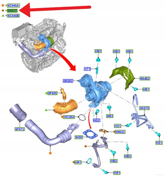 PRZEWÓD ZASILAJĄCY TURBINY 2.0L ECOBLUE KUGA 2020- 2521674 _ HG9Q-6K677-CB