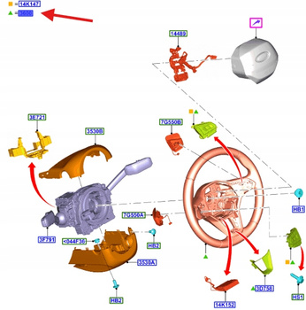 KOŁO KIEROWNICY FORD OE TRANIST CONNCECT 2022- 2641519 _ VWN3CA-3600-TA1HAK