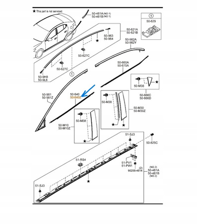 Listwa lewa podokienna - Mazda 3 BM/BN 2014-2016_BJS850650B