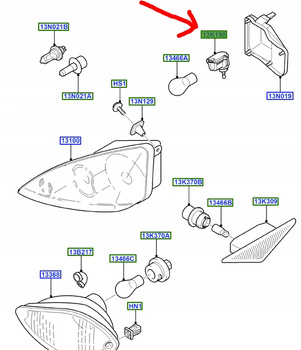 SILNICZEK REGULACJI REFLEKTORÓW FORD FOCUS Mk1 98- _ 1063829 _ XS4X-13K198-AB