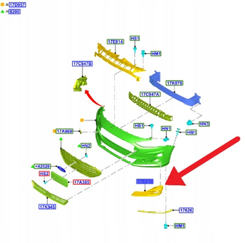 KRATKA HALOGENU LEWY PRZÓD PDC FORD FOCUS 2022- 2540610 _ NX7B-15A299-BA