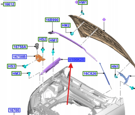 USZCZELKA BŁOTNIKA PRZÓD PRAWA MONDEO Mk5 2014- 5191144 _ DS73-A02078-AD