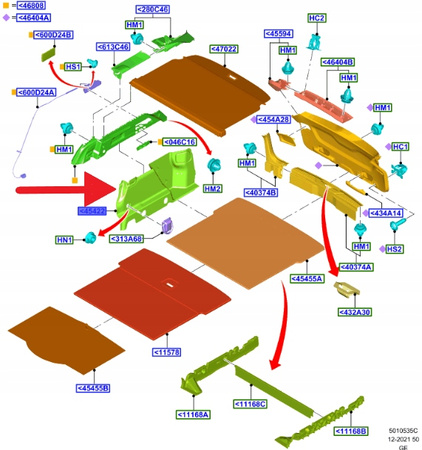 PRAWY BOCZEK BAGAŻNIKA FORD FOCUS 2018- 22 OE 2512649 _ JX7B-N45422-BA3JA6