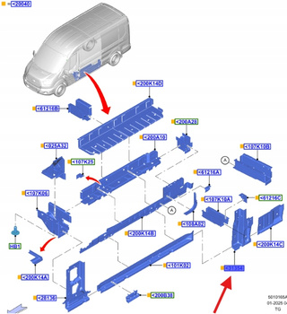 SŁUPEK B WEW. LEWY TRANSIT 2014- 2322082 _ KK31-V281A35-AA