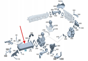 CHŁODNICA SPALIN ZAWORU EGR DIESEL M651 MERCEDES OE A6511400700