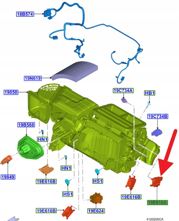 SILNICZEK NAWIEWU FORD MUSTANG 2015- 23- OE 2035151 _ FR3B-19E616-DB