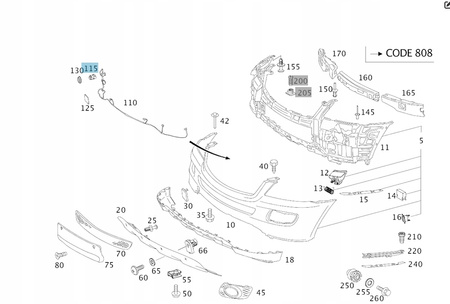 Czujnik parkowania Mercedes-Benz OE A2215420417