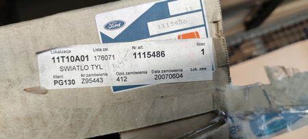 LAMPA TYLNA LEWA FORD ESCORT Mk6 Mk7_1115486_91AG-13A603-CD