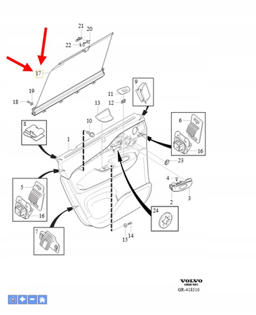SIATKA ROLETA DRZWI PRAWY TYŁ VOLVO XC90 2016- OEM/OE 31366491