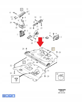 OSŁONA DOLNA SILNIKA 2.0 B4 D4 VOLVO S90 V90 S60 V60 2019- XC90 OE 32226491