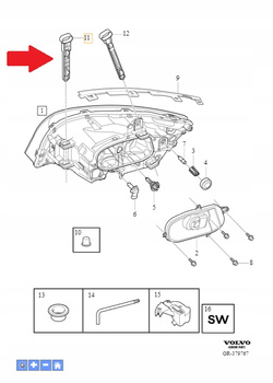 Mocowanie wewnętrzne lampy Volvo S60, V60 31294522