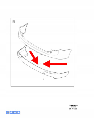 DOKŁADKA SPOILER ZDERZAKA TYŁ VOLVO XC90 2023- OEM/OE 40012486