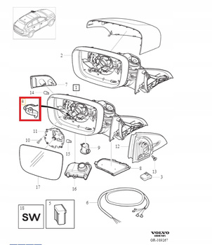 Czujnik temperatury zewn. w lusterku Volvo XC60