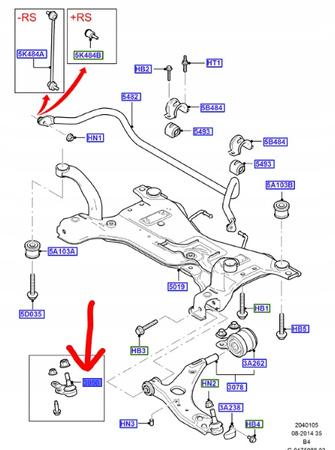 SWORZEŃ WAHACZA PRZÓD 21MM FORD FOCUS Mk2 C-MAX 1679388 _ ME4M5J-3395-AA