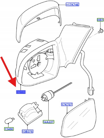 LUSTERKO ZEWNĘTRZNE LEWE FORD MONDEO 2009- 10 OE 1701725 _ 7S71-17683-LG