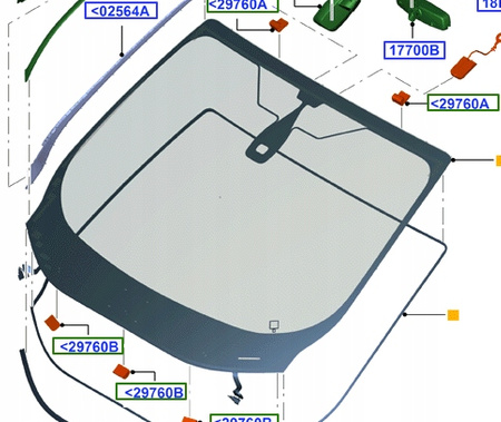 SZYBA PRZEDNIA FORD FOCUS C-MAX 2012-2015 2553700 _ DM5J-R03100-CA