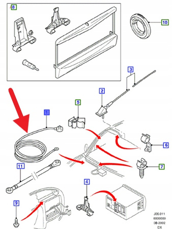 PRZEWÓD ANTENY DACHOWEJ FORD FIESTA KA PUMA 1035150 _ 96FP-18812-BC