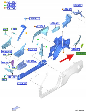 KRATKA WENTYLACYJNA TYŁ FORD MUSTANG 2015- 2023- 4496288 _ 3C3A-54280B62-BA