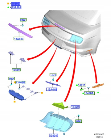 ŚWIATŁO PRZECIWMGIELNE TYŁ FORD MUSTANG Mk6 2015-_5309377_FR3B-15500-BC