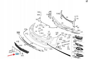 PODKŁADKA TABLICY REJESTRACYJNEJ PRZÓD MERCEDES S klasa W221 OE A2218171078