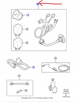 WIĄZKA HAKA HOLOWNICZEGO FORD TRANSIT CONNECT 2002 _ 1718768 _ 2T1J-15A416-BC