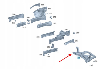 BELKA SANKI WÓZEK SILNIKA MERCEDES CLA W118 A W177 B W246 OE a1776207101