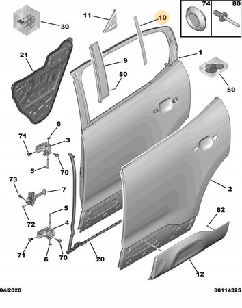 MASKOWNICA PROWADNICY SUWAKA LEWO CITROEN OE C5 AIRCROSS 98169064XY