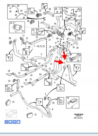 PRAWA KRATKA NAWIEWU SŁUPKA B VOLVO XC90 2016- S90 V90 OEM/OE 31497123