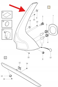 LAMPA TYLNA LEWA VOLVO XC60 2009- OE 31323034
