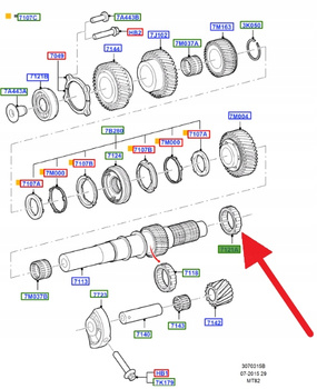 ŁOŻYSKO SKRZYNI BIEGÓW FORD OE RANGER 2011- BR3R-7121-BA 1715015