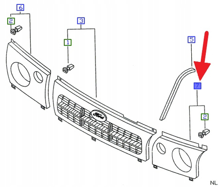 KRATKA CHŁODNICY LEWA FORD MAVERICK 1996- OE 1959446