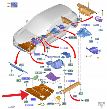 OSŁONA POD SILNIK 1.5L ECOBOOST FORD KUGA 2024- 2724798 _ LX6B-6B629-AF