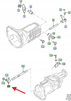 KOŃCÓWKA PRĘT ZMIANY BIEGÓW RANGER 2006-12 1451371 _ 6M34-7228-BA