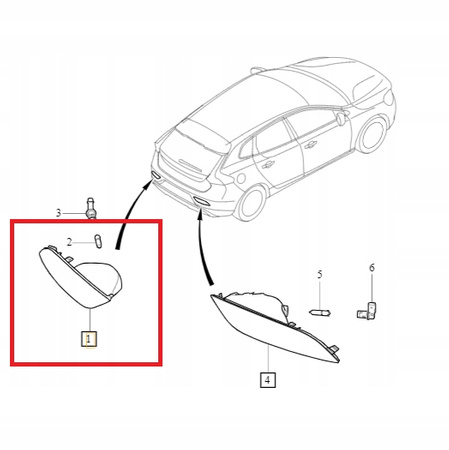 HALOGEN LEWA STRONA VOLVO V40 II 2013-2019r