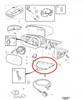 VOLVO OE pokrywa dolna lusterka BLIS prawa