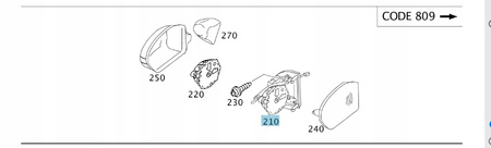 RAMA LUSTERKA MERCEDES W203 PRAWA A2038109676