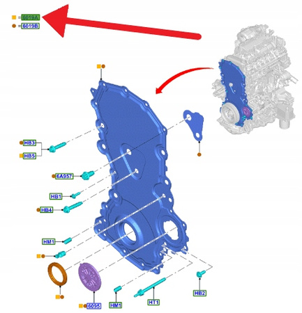 POKRYWA ROZRZĄDU 2.0 ECOBLUE FORD TRANSIT Mk8 2019- 2786832 _ KK2Q-6C297-BC