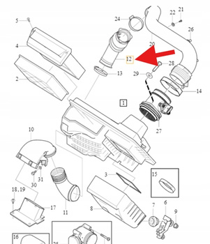 RURA DOLOT FILTRA POWIETRZA B5 VOLVO S60 V60 2011- V40 XC60 OE 8692401