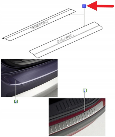 LITWY OCHRONNE PROGU DRZWI KUGA 2008- OE 1700868 _ AM8V4J-132A18-AB