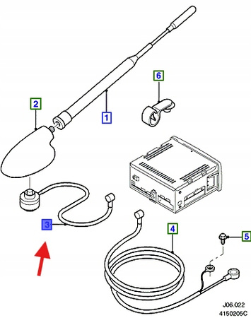 PRZEWÓD ANTENOWY MONDEO MK3 2000- 2007 1344318 _ 4S7J-18812-CB