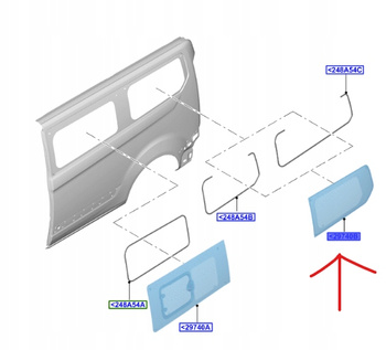 OKIENKO BOCZNE 3 RZĘDU PRAWE TRANSIT CUSTOM 2018- 2554453 _ JK21-B29740-DE