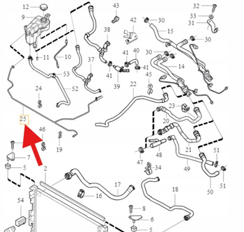 PRZEWÓD ODPOWIETRZAJĄCY CHŁODZENIA 1.6 B4 VOLVO S60 V60 S80 OE 31338180