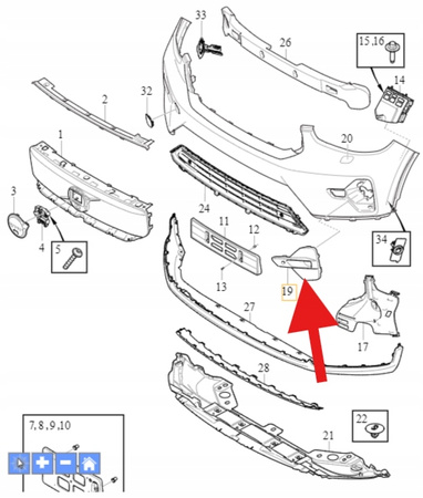LEWA KRATKA ZAŚLEPKA ZDERZAKA PRZÓD VOLVO EX40 XC40 EC40 C40 OE 32347388