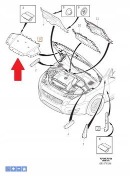 WYGŁUSZENIE MASKI POKRYWY SILNIKA VOLVO S60 V60 2011- OE 30715827