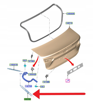 SPRĘŻYNA KLAPY LEWA PRAWA FORD FOCUS SEDAN 2018- 2220354 _ JX7B-F42760-AC