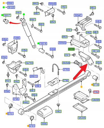 WSPORNIK RESORU ZAWIESZENIA TYLNEGO FORD TRANSIT 06- 1526559 _ 8C11-5776-AA